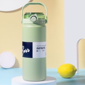 316 Stainless Steel Insulated Mug For Men And Women With Straw, Dual Purpose Drinking Cup, Large Capacity Portable Thermos (Color: Green)