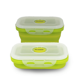 GLIDER S20 Black Bento Premium Lunch Box & Food Storage Container (Color: Green, size: medium)