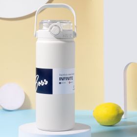 316 Stainless Steel Insulated Mug For Men And Women With Straw, Dual Purpose Drinking Cup, Large Capacity Portable Thermos (Color: White)